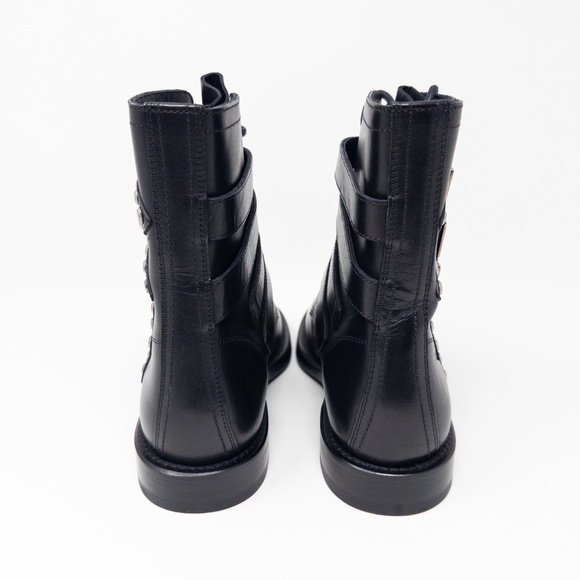 Yves Saint Laurent Black Leather Ranger Boots size 37 EU - Picture 4 of 7